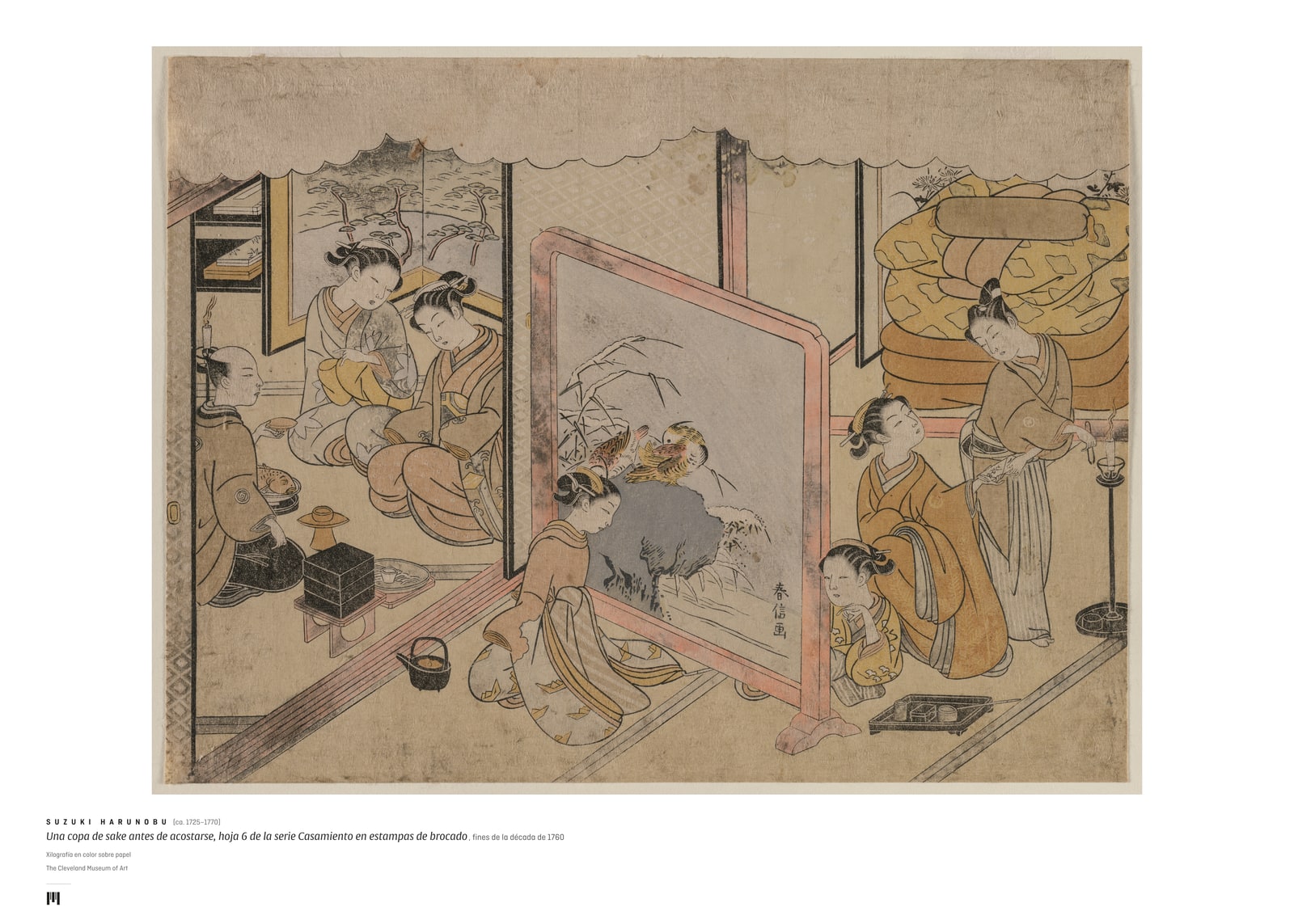 Una copa de sake antes de acostarse (década de 1760)