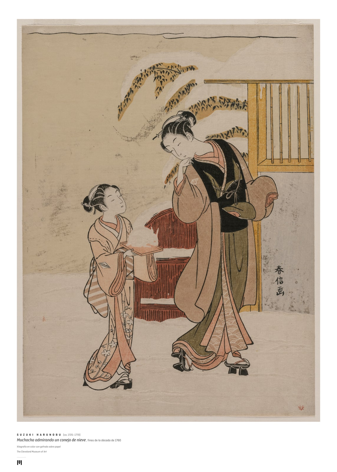 Muchacha admirando un conejo de nieve (década de 1760)